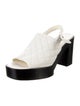 Chanel Interlocking CC Logo Leather Slingback Sandals