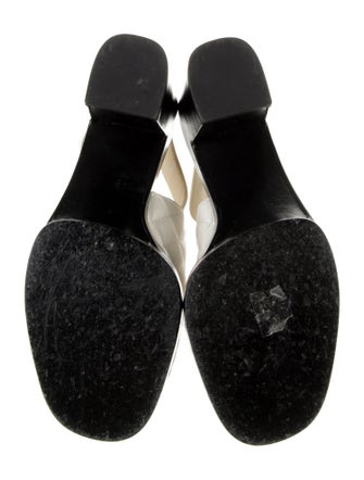 Chanel Interlocking CC Logo Leather Slingback Sandals