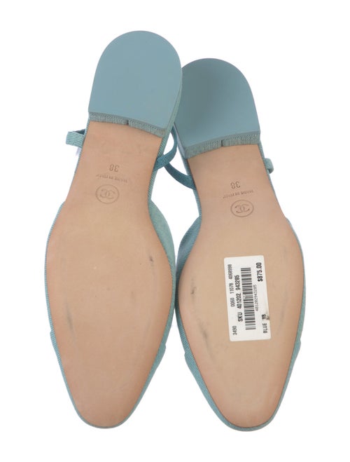 Chanel Interlocking CC Logo Denim Slingback Flats