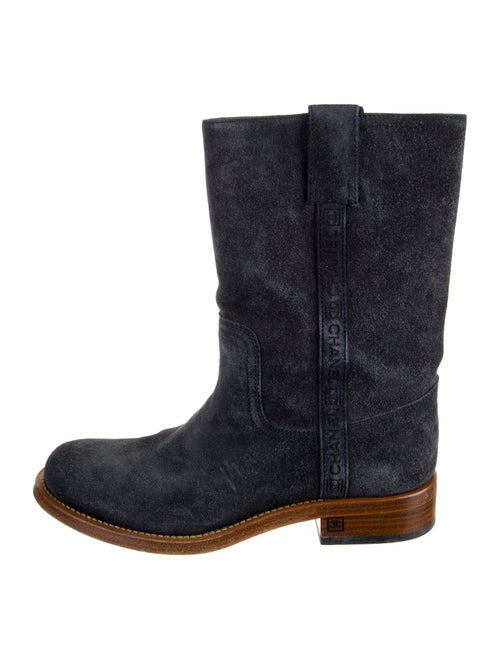 Chanel 2009 Interlocking CC Logo Moto Boots