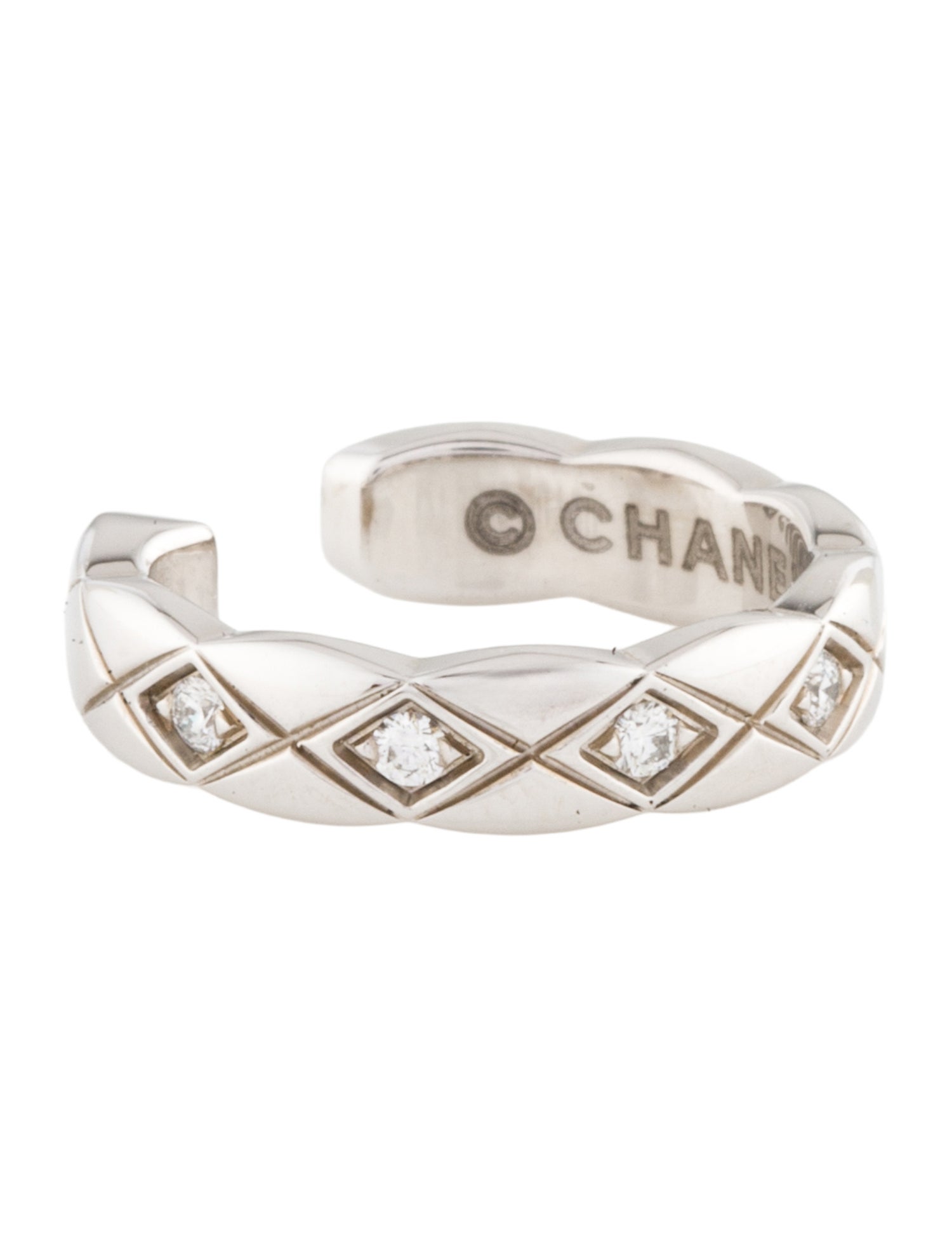 Chanel 18K Diamond Coco Crush Single Ear Cuff
