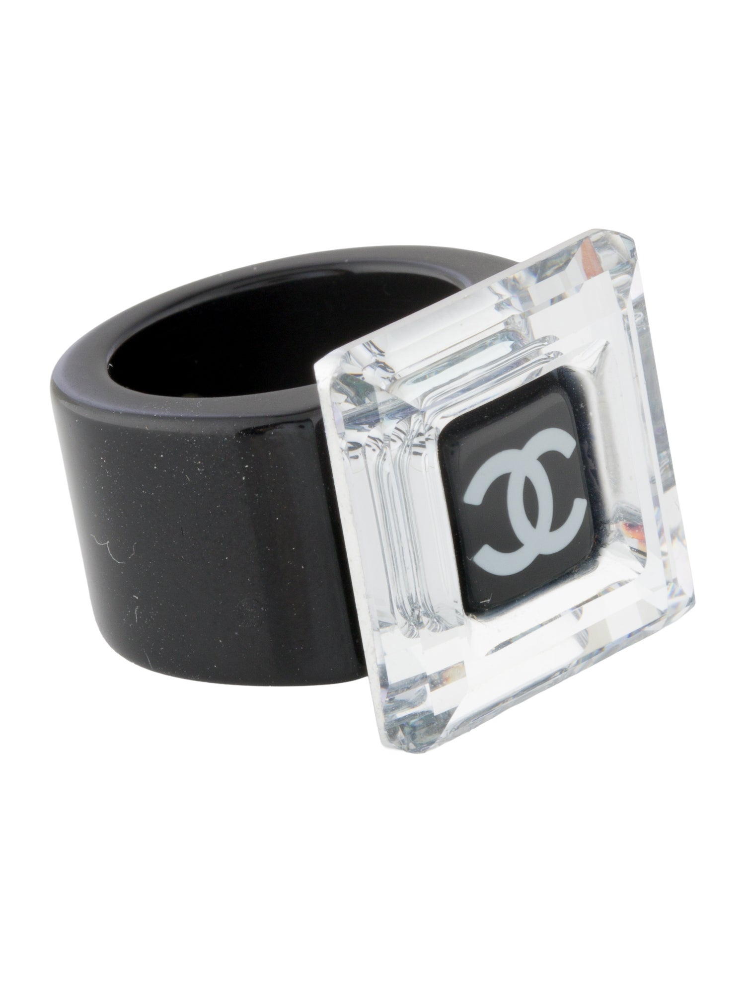 Chanel Strass & Resin CC Cocktail Ring
