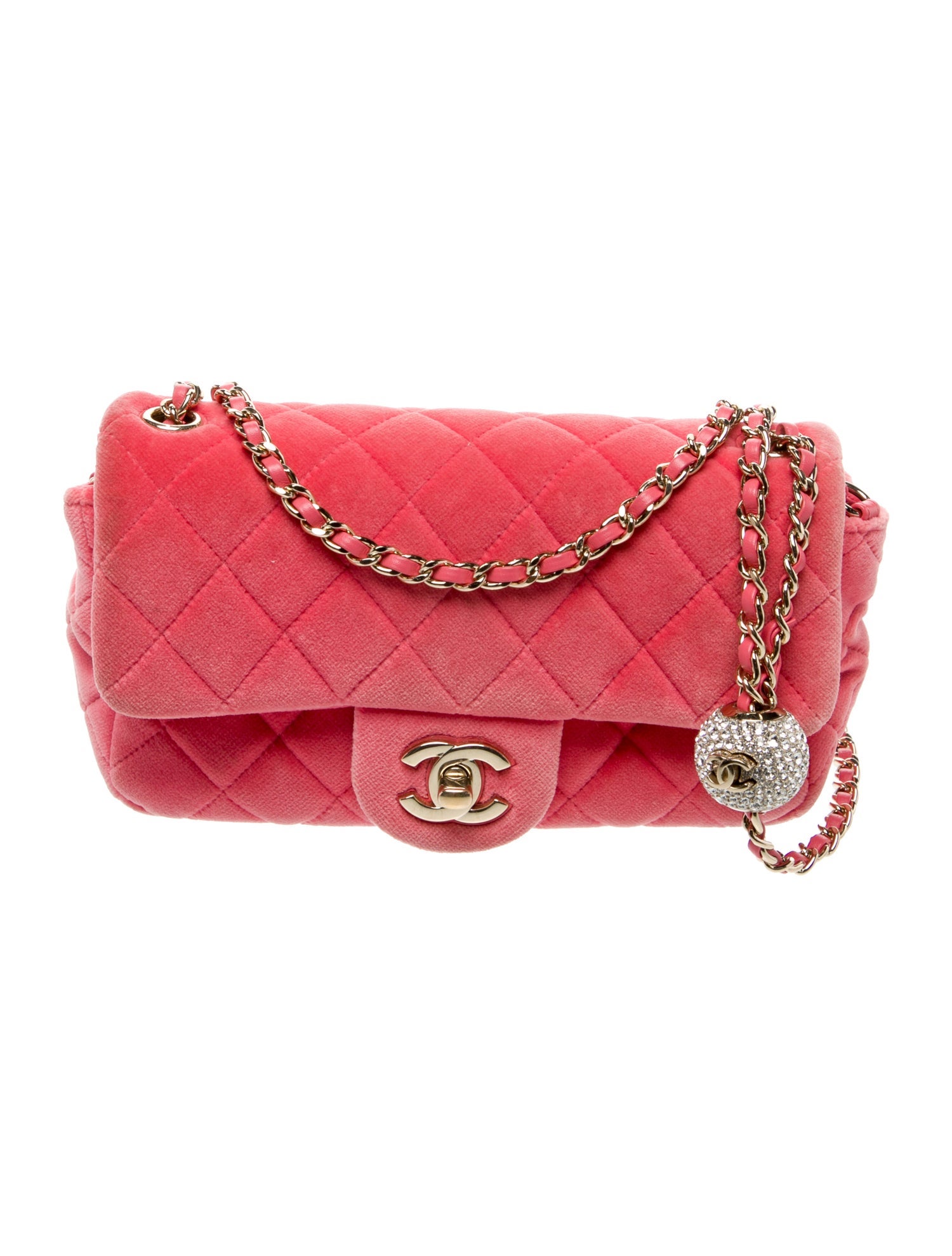 Chanel Rectangular Mini Velvet Pearl Crush Flap Bag