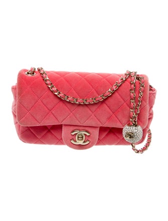 Chanel Rectangular Mini Velvet Pearl Crush Flap Bag