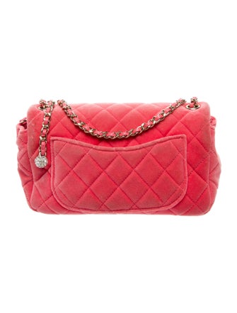 Chanel Rectangular Mini Velvet Pearl Crush Flap Bag
