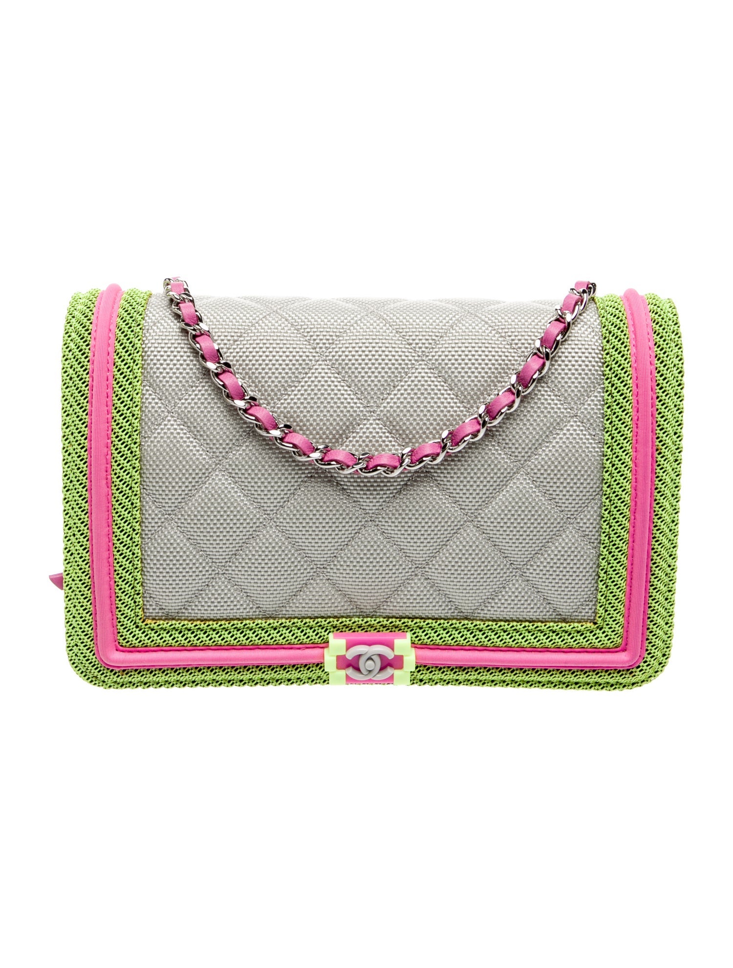 Chanel Quilted Fluo Boy Wallet On Chain