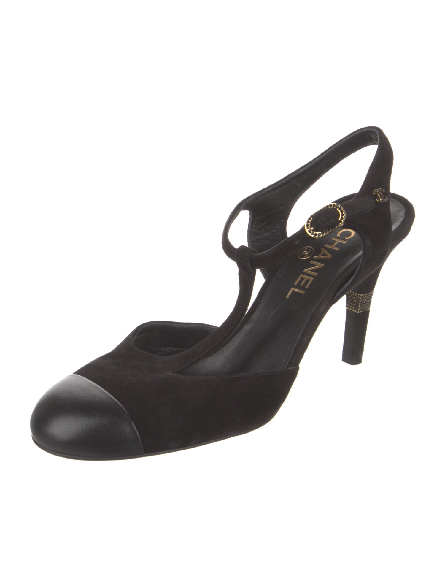 Chanel 2022 Interlocking CC Logo T-Strap Pumps