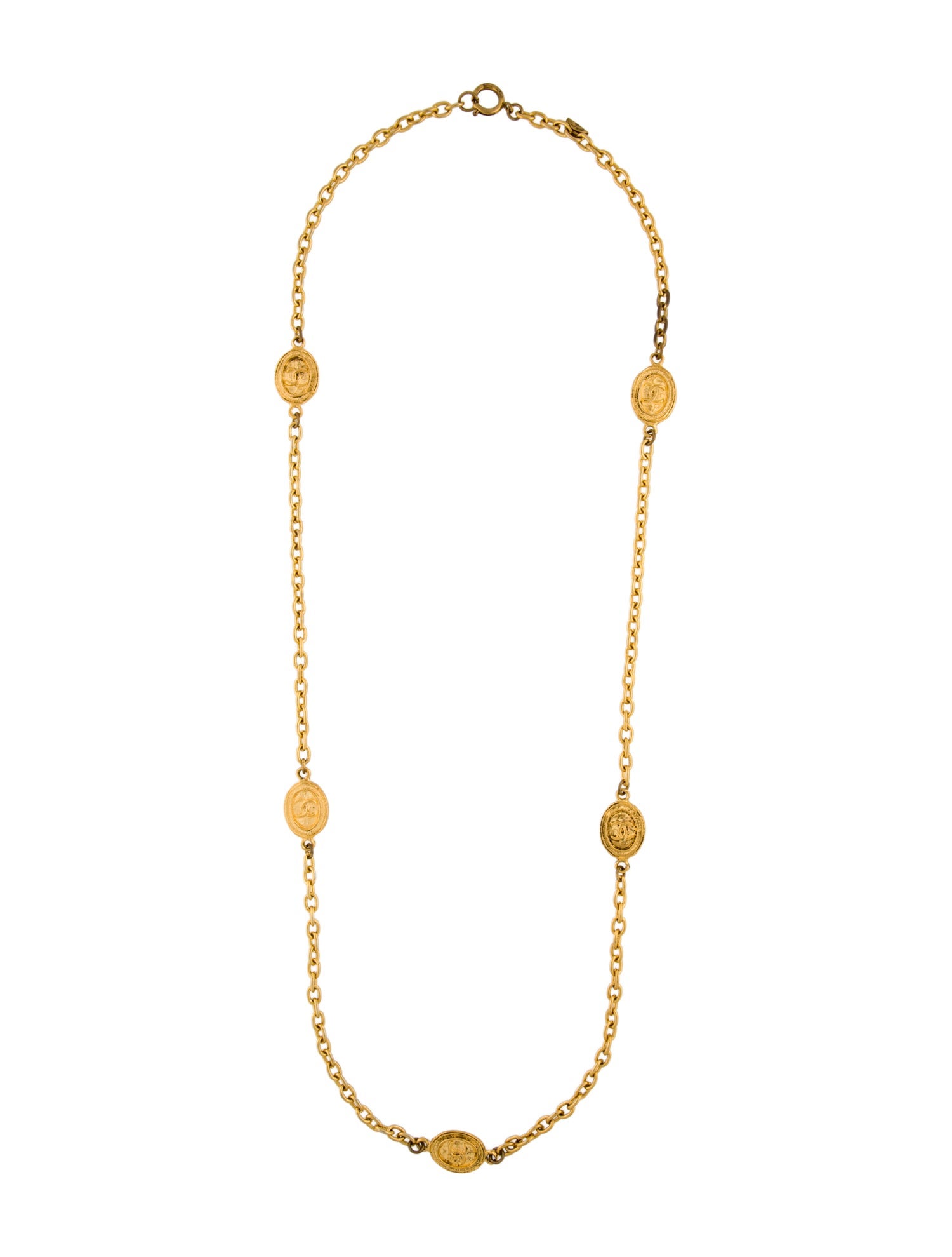 Chanel Vintage CC Station Necklace