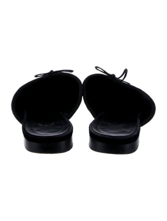 Chanel Interlocking CC Logo Velvet Mules