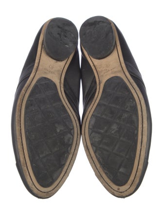 Chanel Interlocking CC Logo Leather Ballet Flats