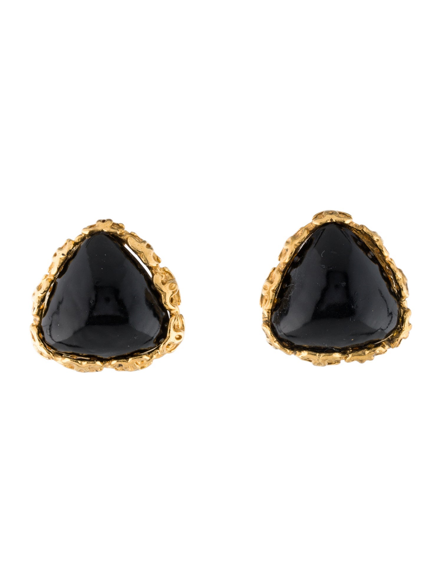 Chanel Vintage Resin CC Clip-On Earrings