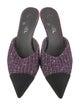 Chanel Interlocking CC Logo Tweed Mules