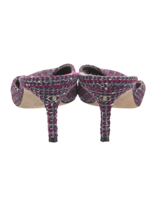Chanel Interlocking CC Logo Tweed Mules