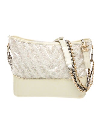 Chanel Medium PVC Chevron Gabrielle Tweed Hobo