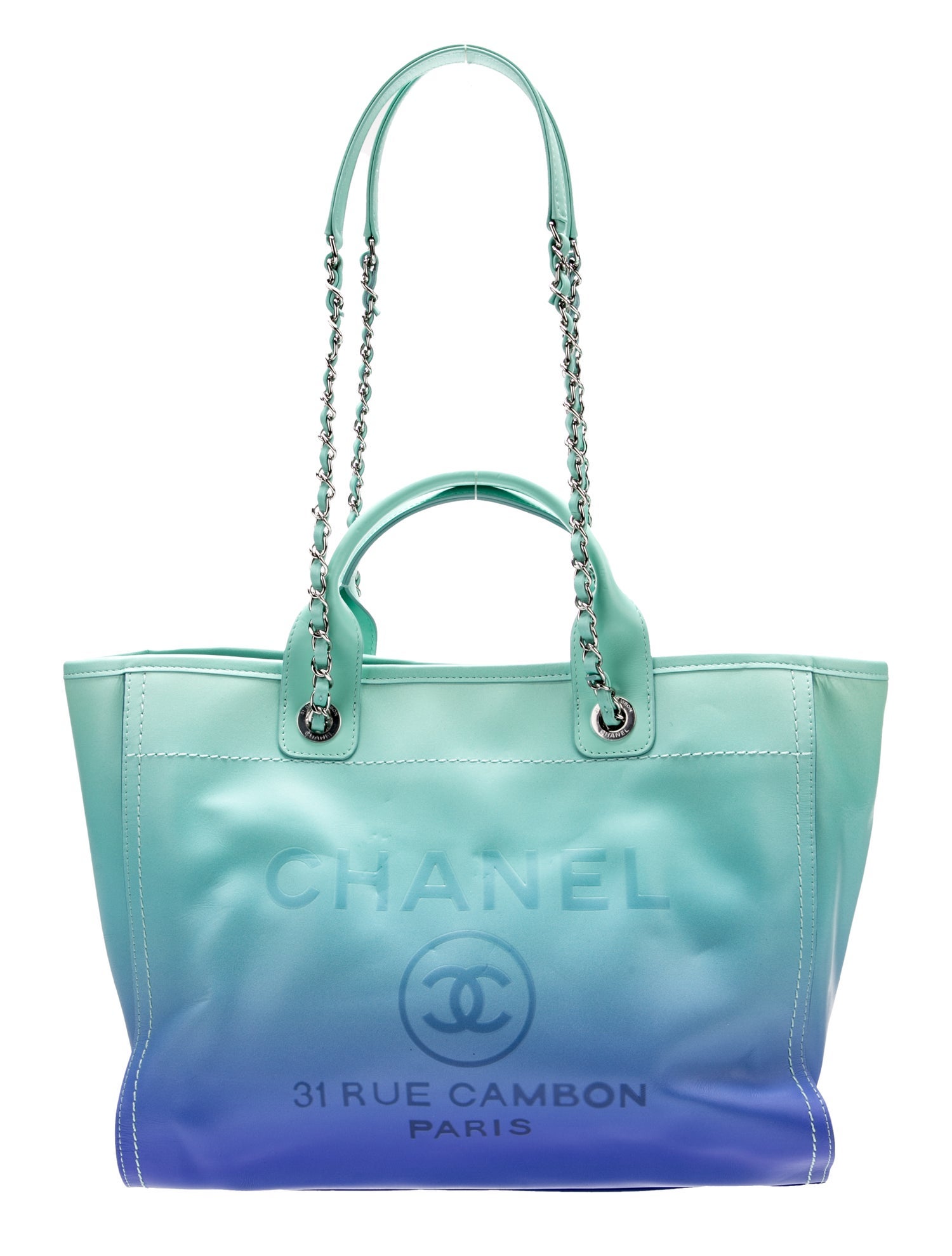Chanel Small Ombre Deauville Shopping Tote w/ Pouch