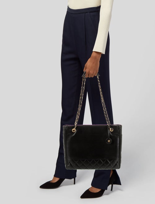 Chanel Quilted Chain Shopping Tote
