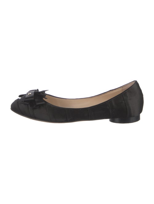 Chanel Interlocking CC Logo Satin Ballet Flats