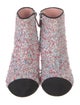 Chanel Interlocking CC Logo Tweed Sock Boots