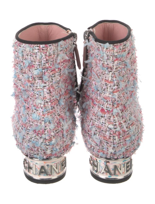 Chanel Interlocking CC Logo Tweed Sock Boots