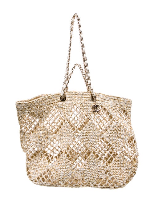 Chanel Raffia Shopping Tote