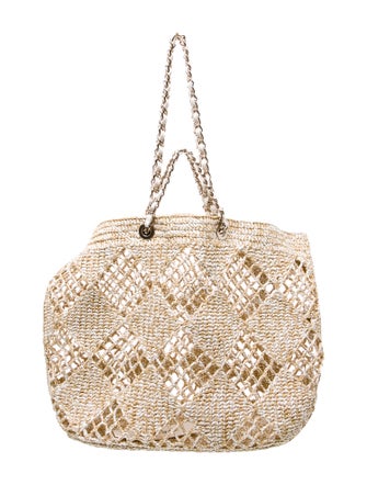 Chanel Raffia Shopping Tote