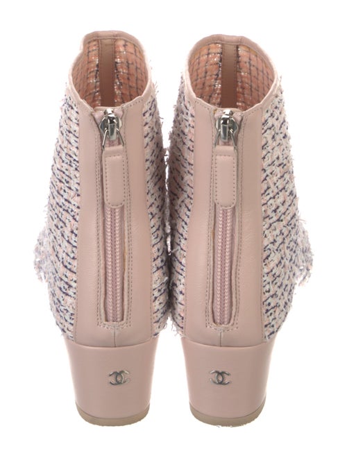 Chanel Interlocking CC Logo Tweed Boots