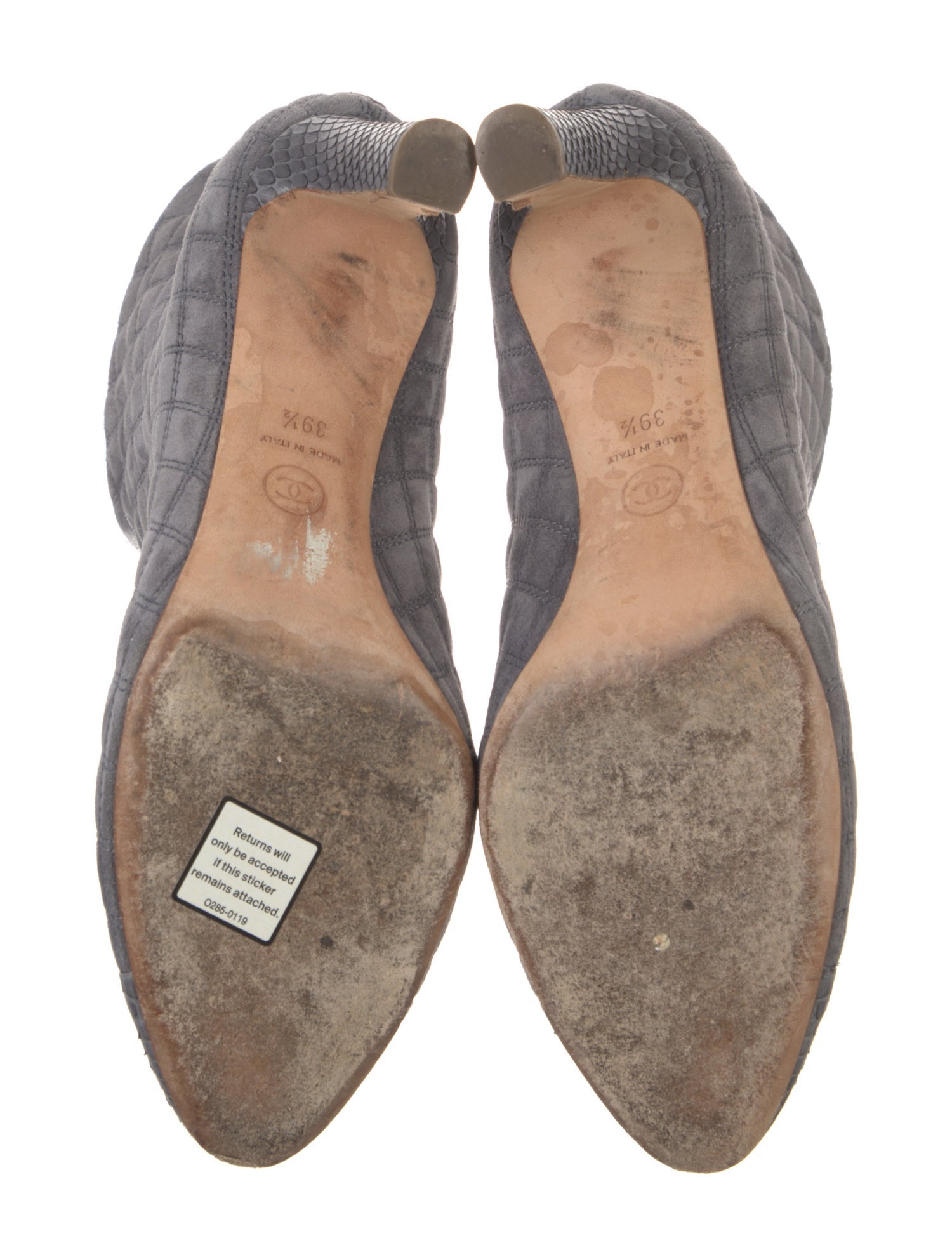 Chanel Interlocking CC Logo Suede Boots