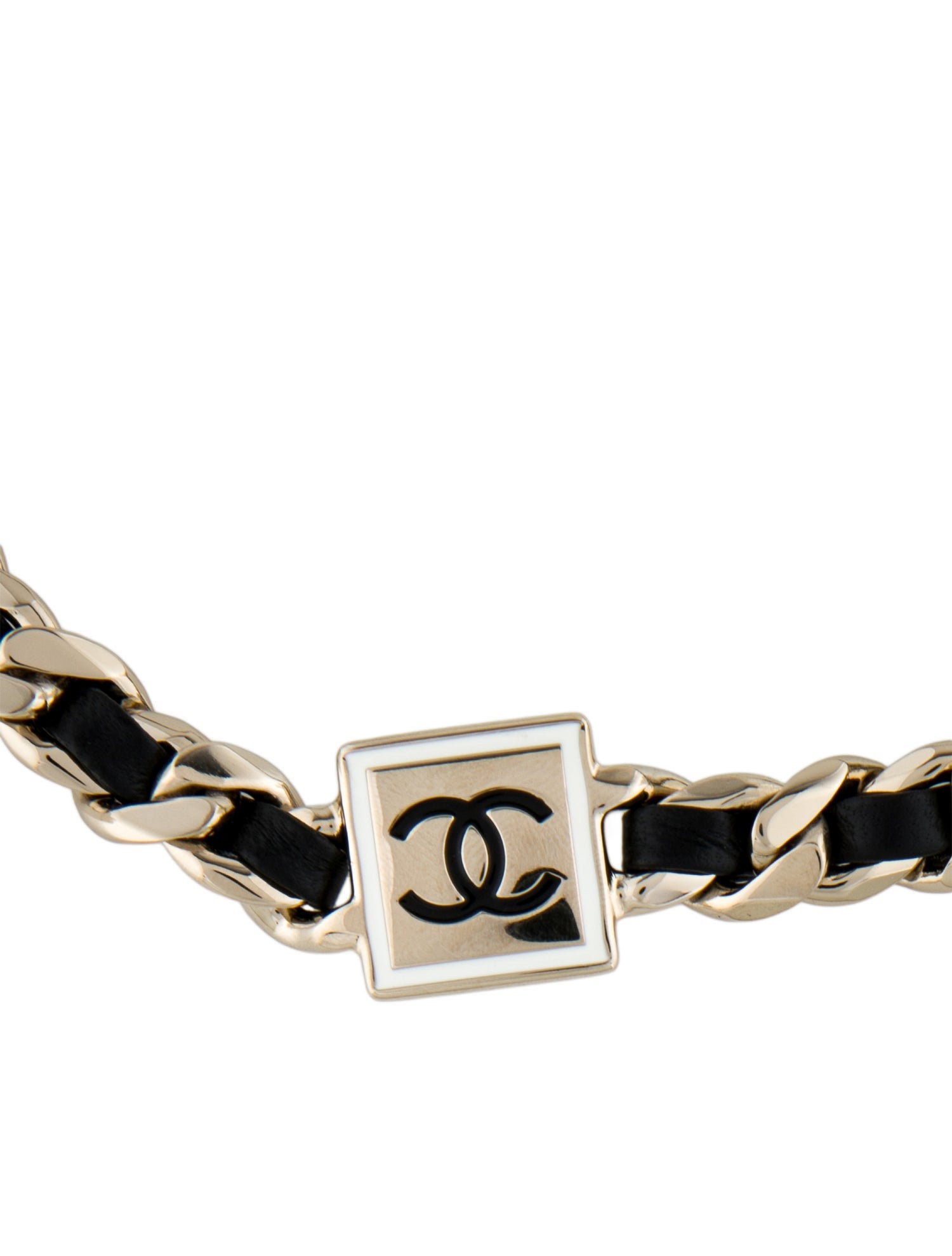 Chanel 2022 Leather & Resin CC Choker Necklace