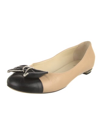 Chanel 2016 Faux Pearl Accents Ballet Flats