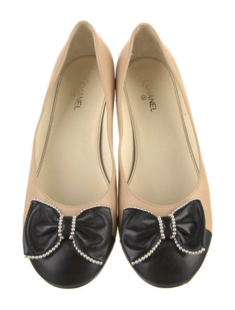 Chanel 2016 Faux Pearl Accents Ballet Flats