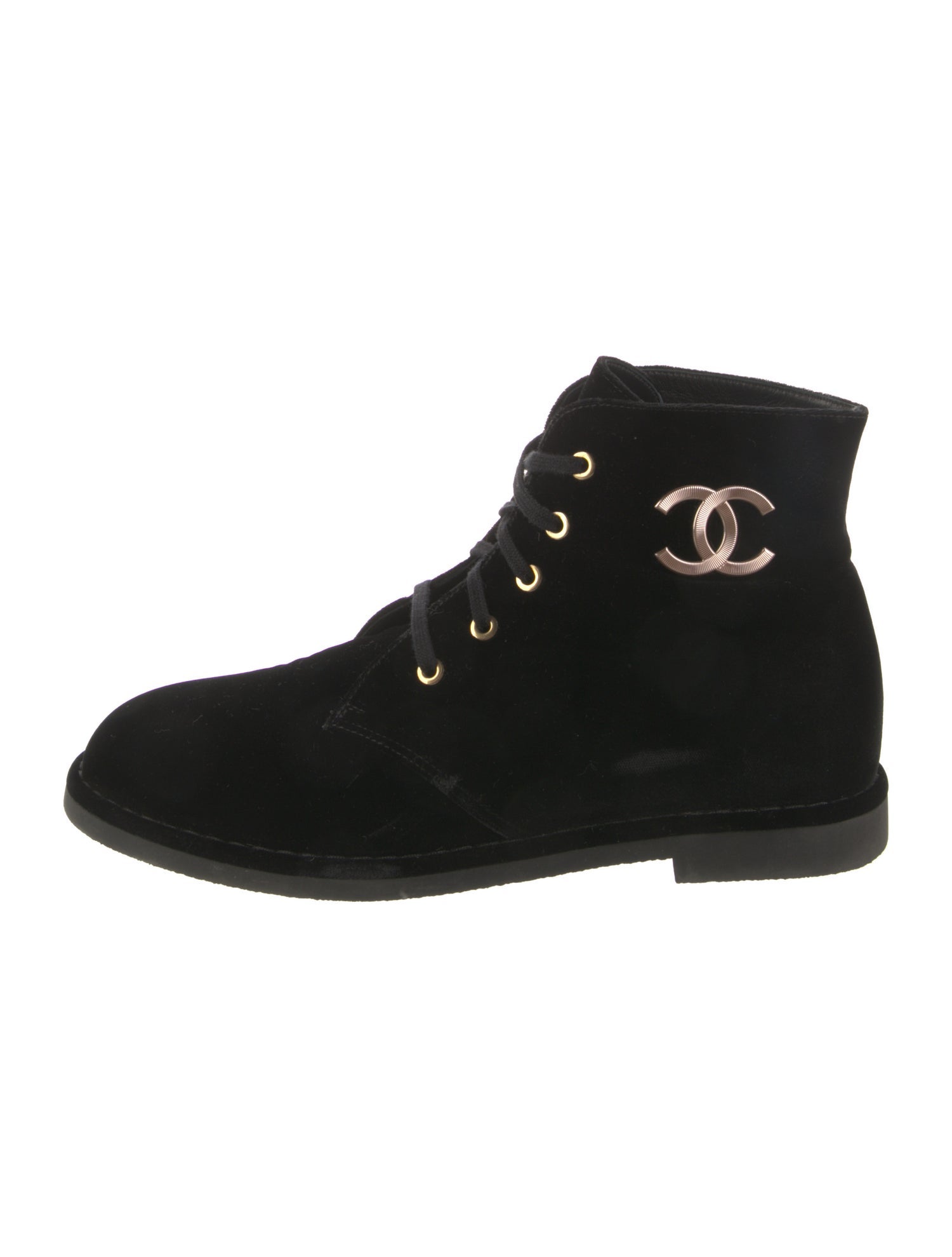 Chanel 2017 Interlocking CC Logo Combat Boots