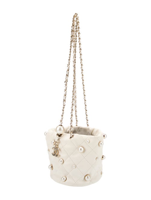 Chanel Mini About Pearls Drawstring Bucket Bag
