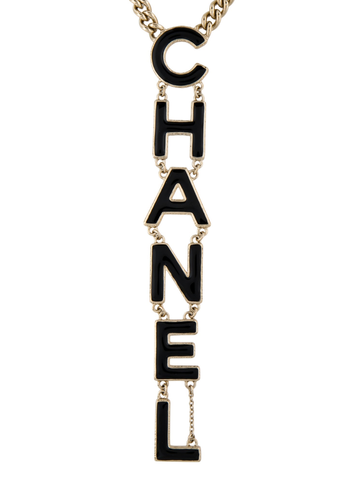 Chanel 2022 Resin 'CHANEL' Lavalier Necklace