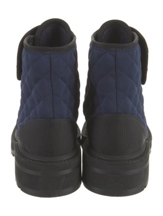 Chanel Interlocking CC Logo Chain-Link Accents Combat Boots