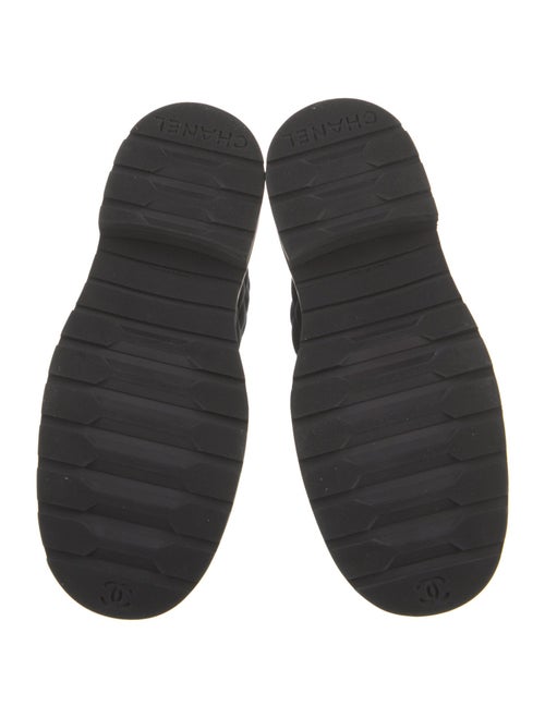 Chanel Interlocking CC Logo Chain-Link Accents Combat Boots