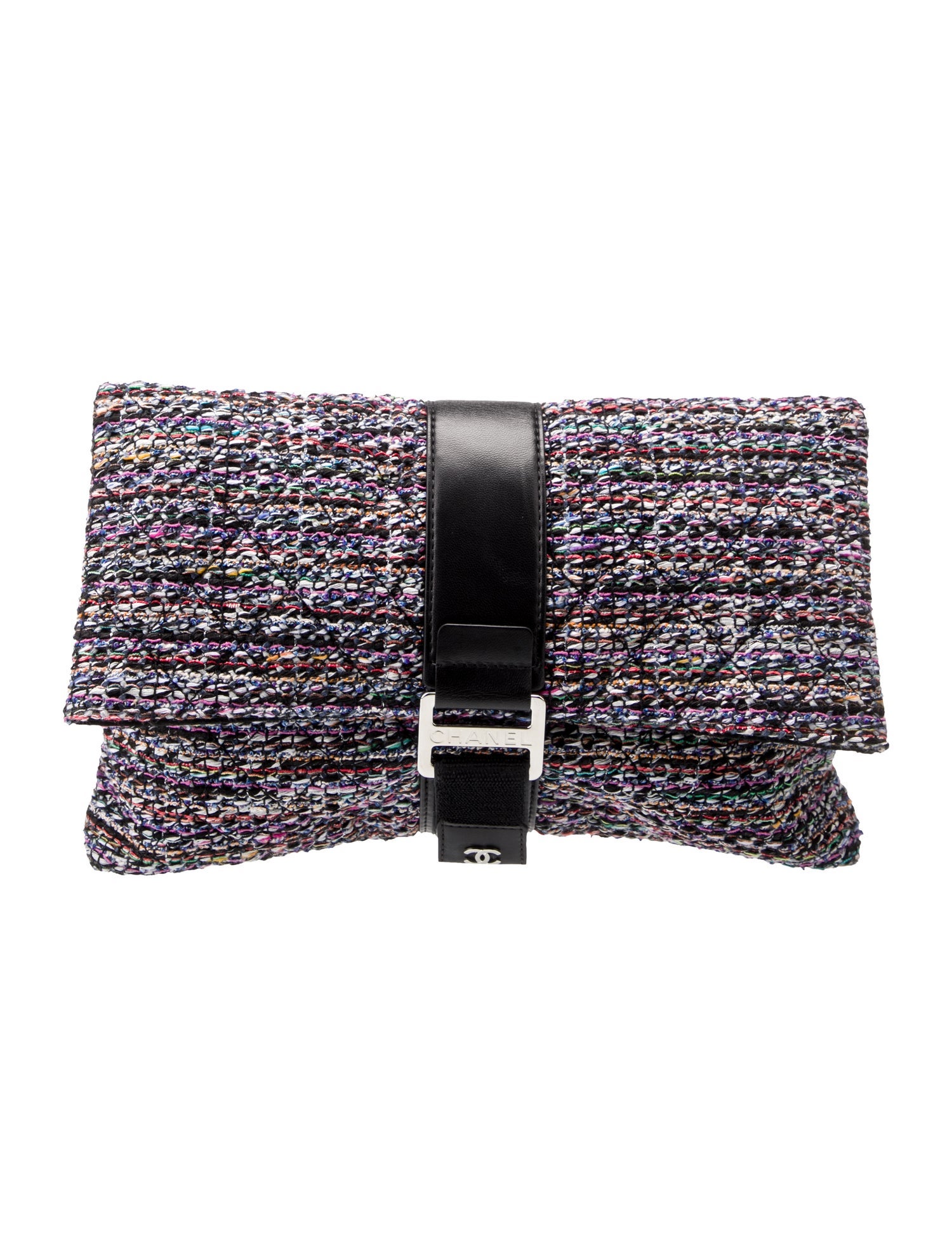 Chanel Tweed Grip Clutch