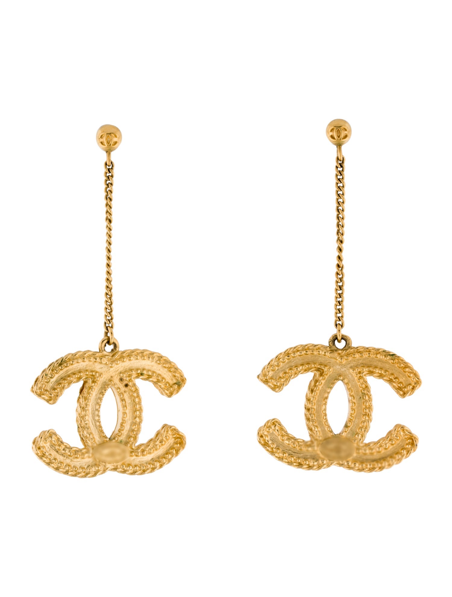 Chanel CC Drop Earrings