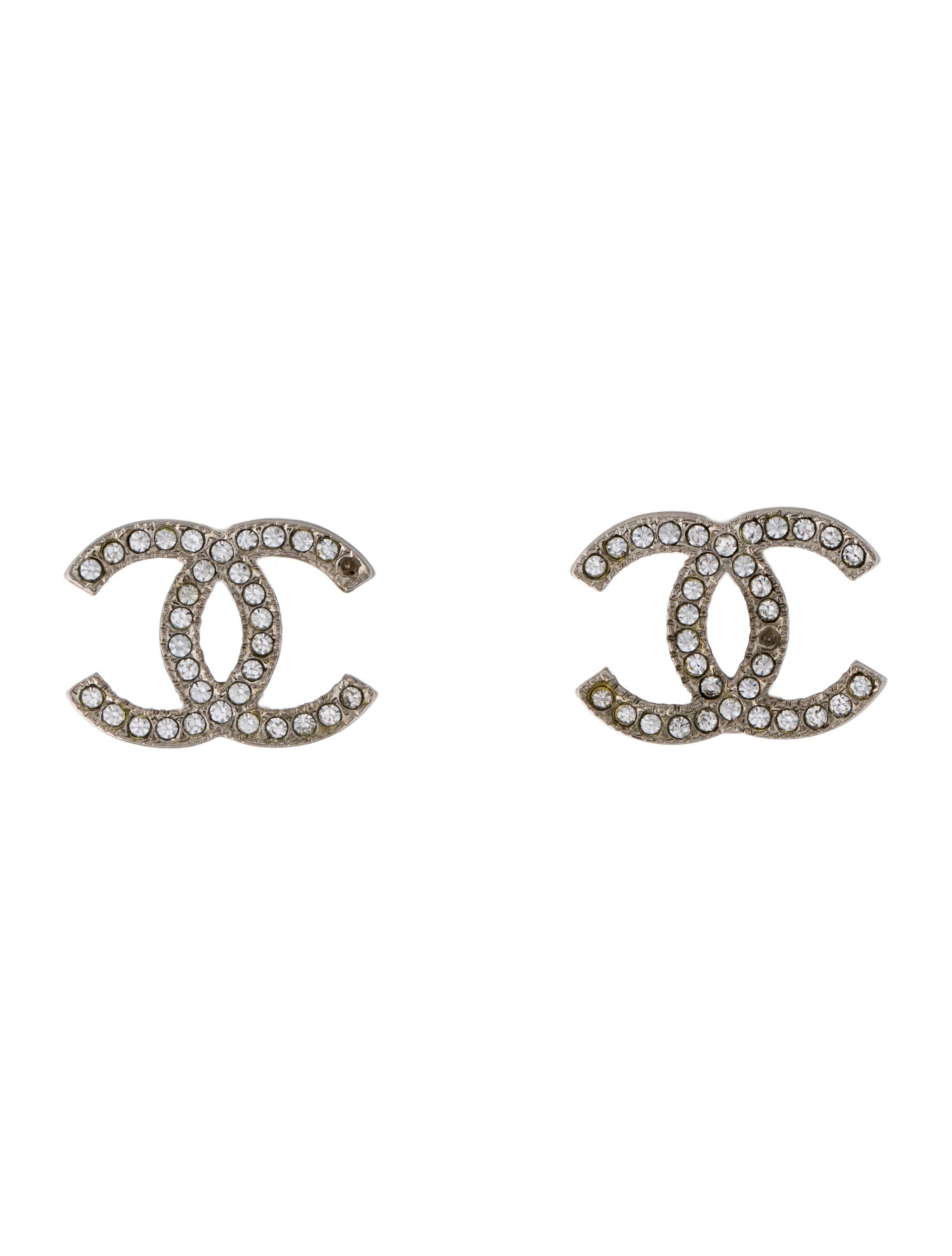 Chanel Strass CC Stud Earrings