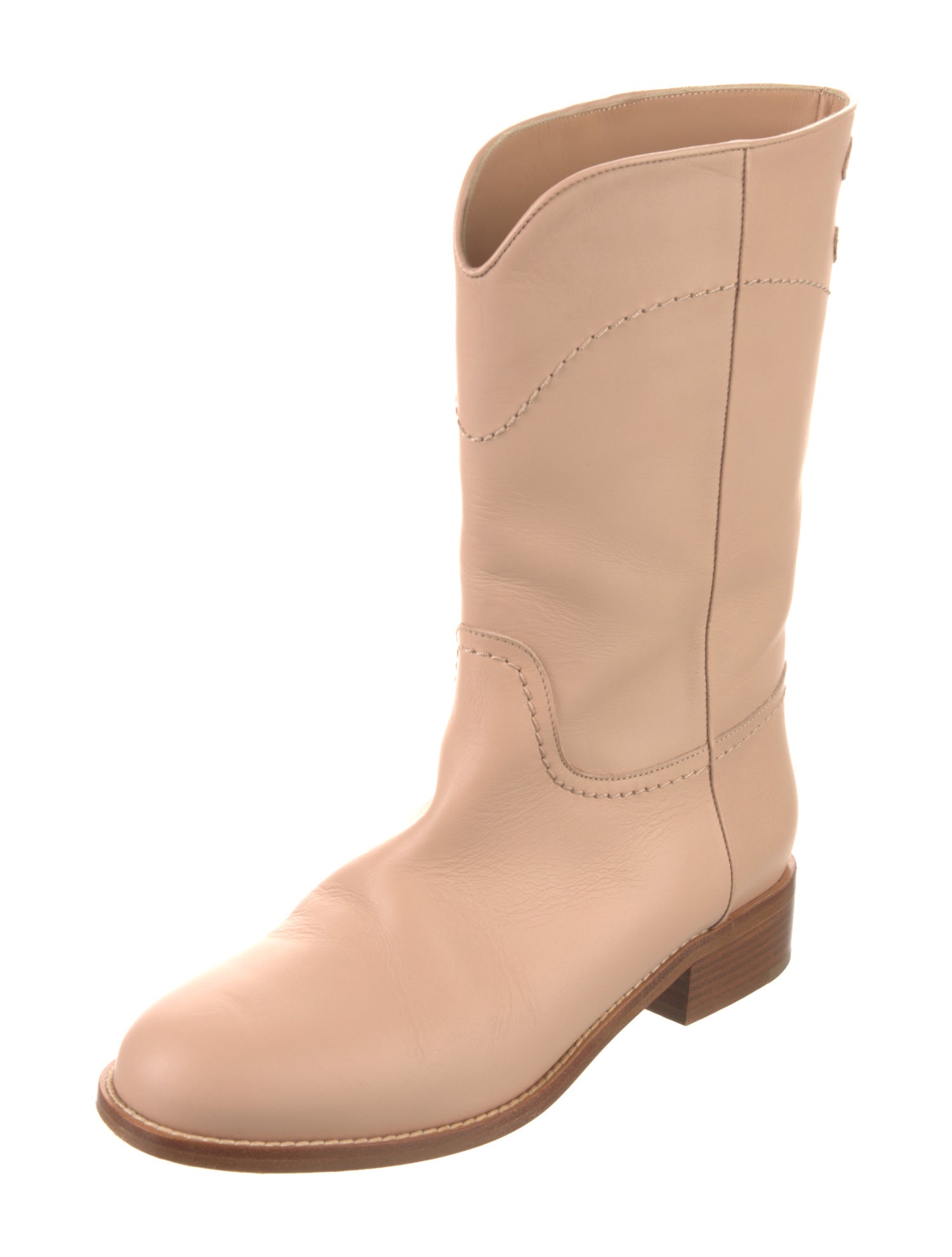 Chanel Interlocking CC Logo Leather Western Boots