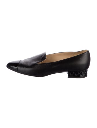 Chanel Interlocking CC Logo Leather Loafers