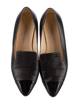 Chanel Interlocking CC Logo Leather Loafers