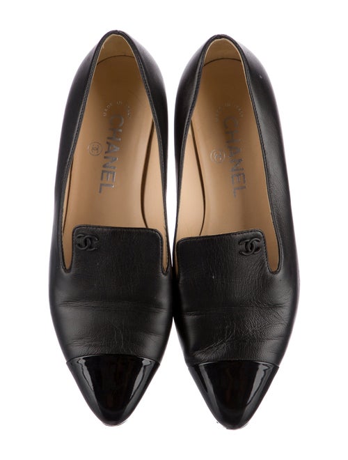 Chanel Interlocking CC Logo Leather Loafers