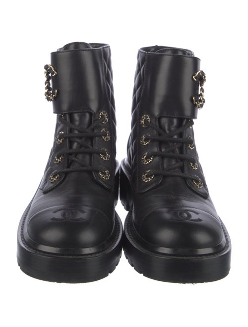 Chanel 2021 Interlocking CC Logo Combat Boots