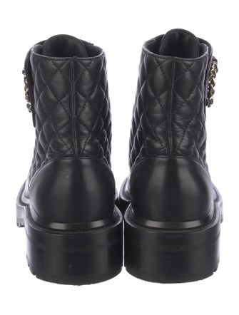 Chanel 2021 Interlocking CC Logo Combat Boots