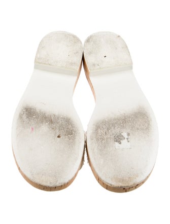 Chanel Interlocking CC Logo Tweed Slides