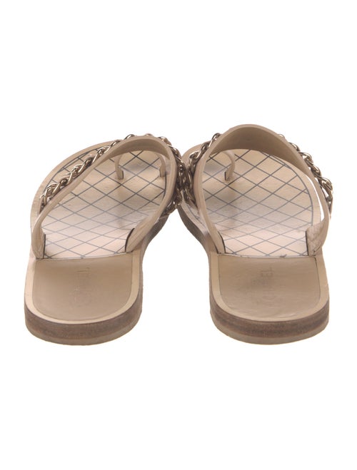 Chanel Interlocking CC Logo Leather Slides