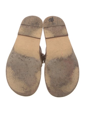 Chanel Interlocking CC Logo Leather Slides