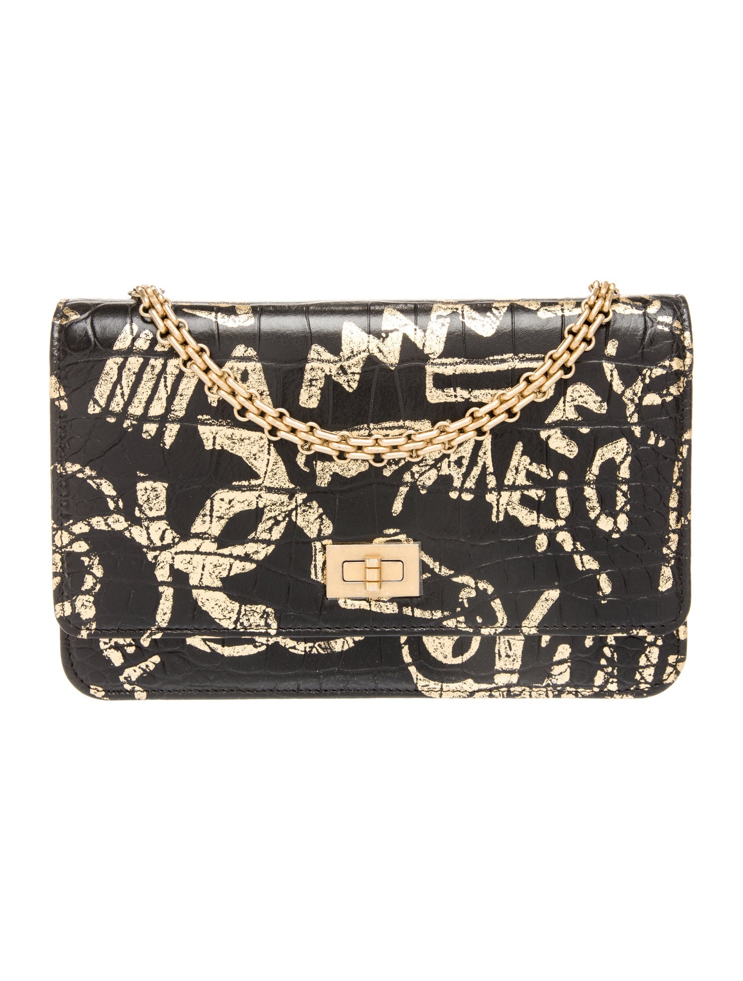 Chanel Paris-New York Graffiti Reissue Wallet On Chain