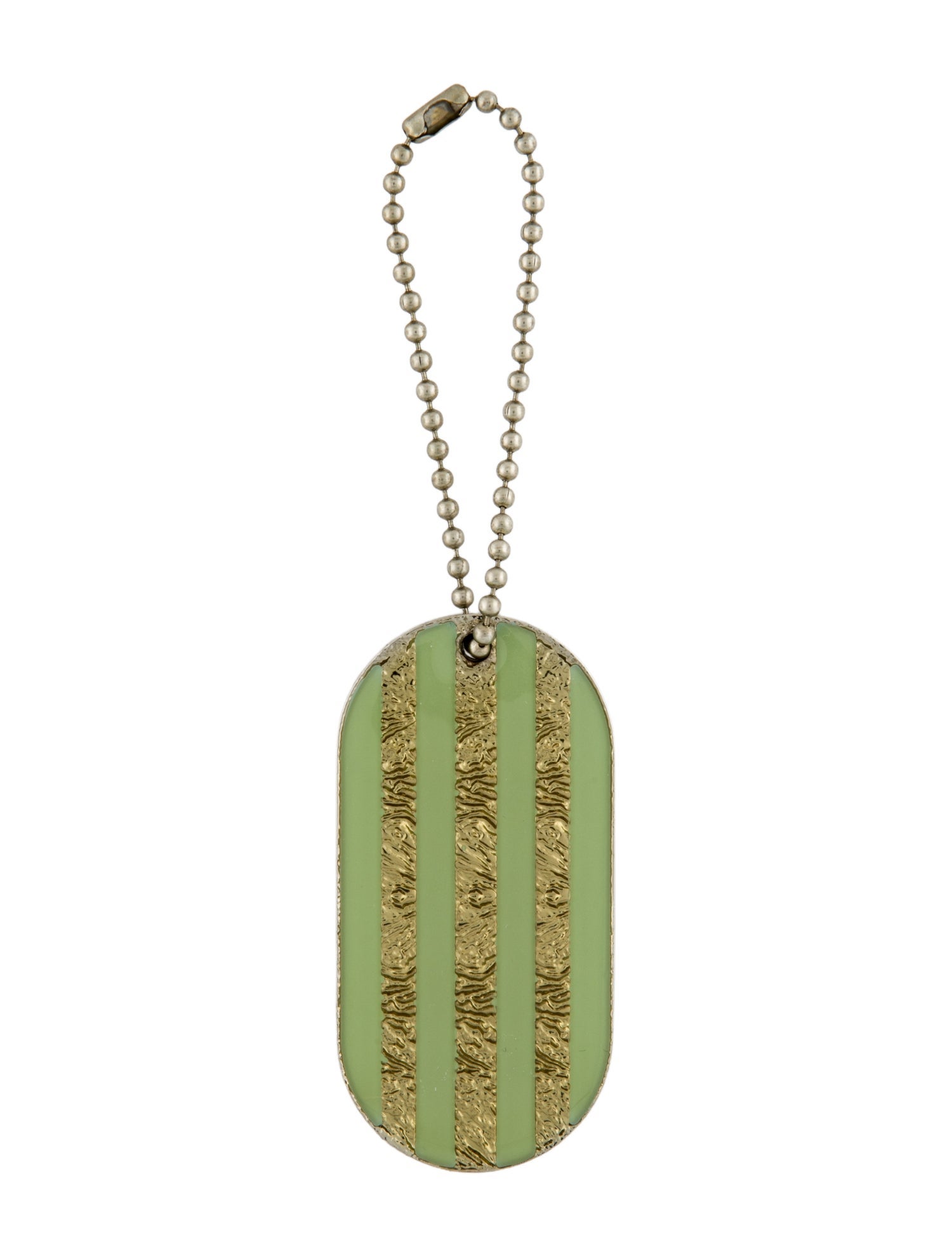 Chanel Stripe Dog Tag Keychain