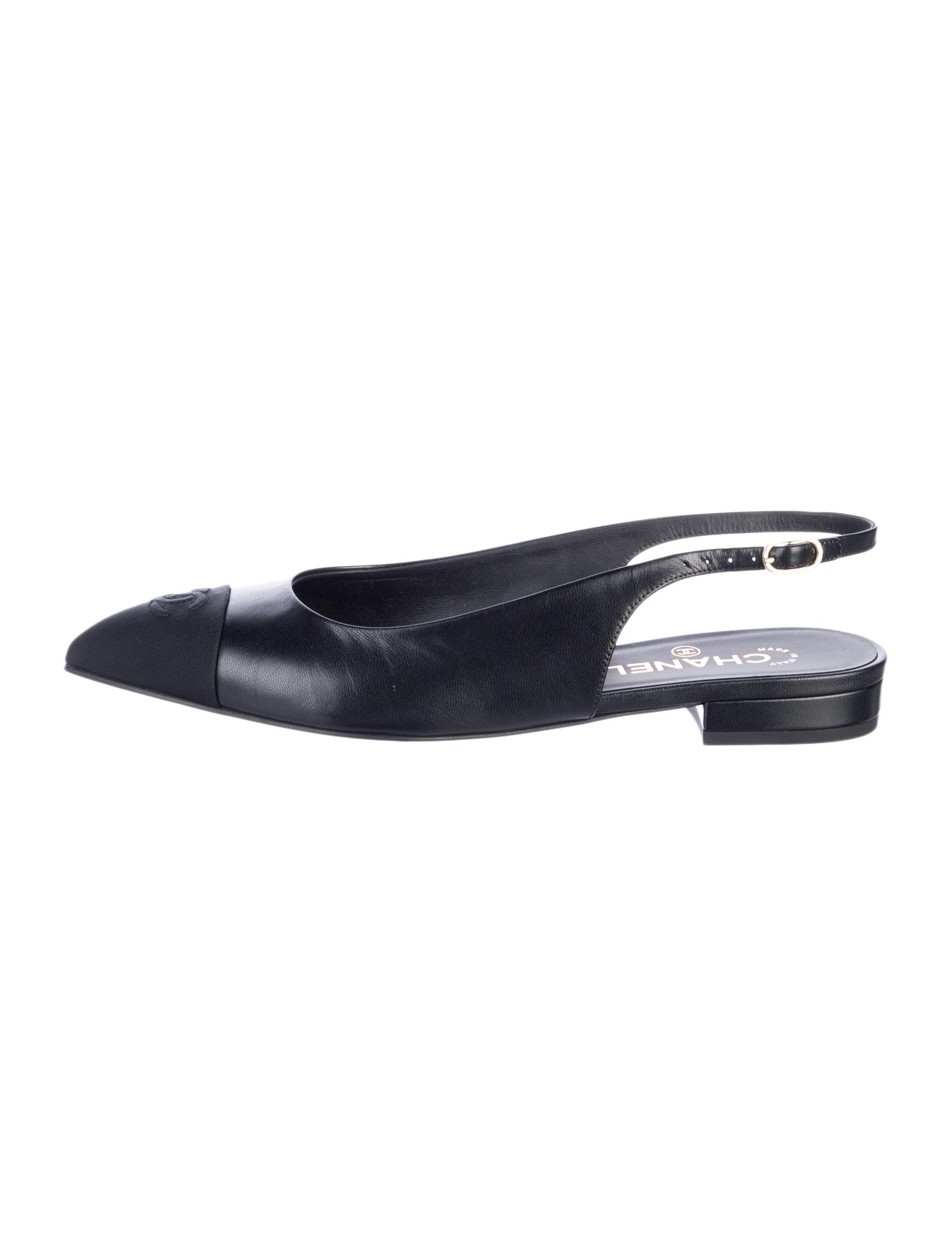 Chanel 2024 Interlocking CC Logo Slingback Flats